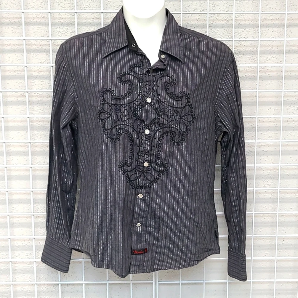 Fender by Rock and Roll Religion Button Down Shirt Size L